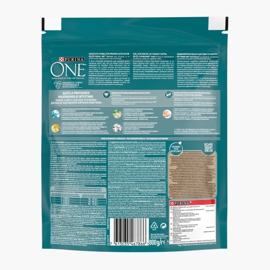 Hrană uscată pentru pisici adulte, 800g, One cu pui și cereale integrale