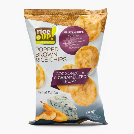 Chips de orez cu gorgonzola și pere caramelizate 60g