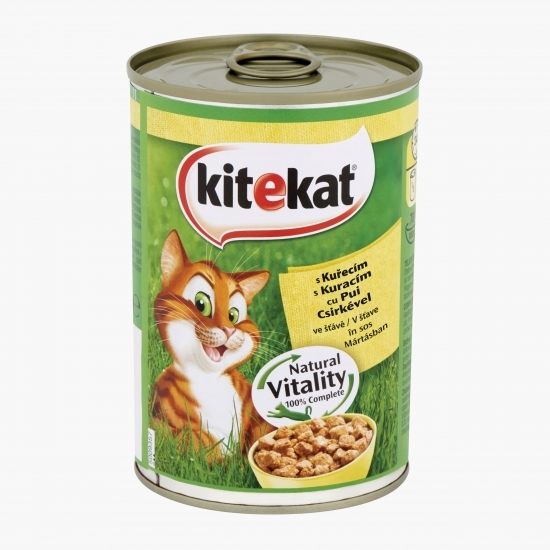 Hrană umedă pentru pisici adulte, 400g, cu pui în sos la conservă