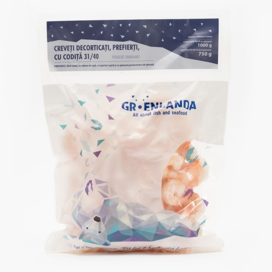 Creveți decorticați, prefierți, cu codiță, 31/40, 1kg