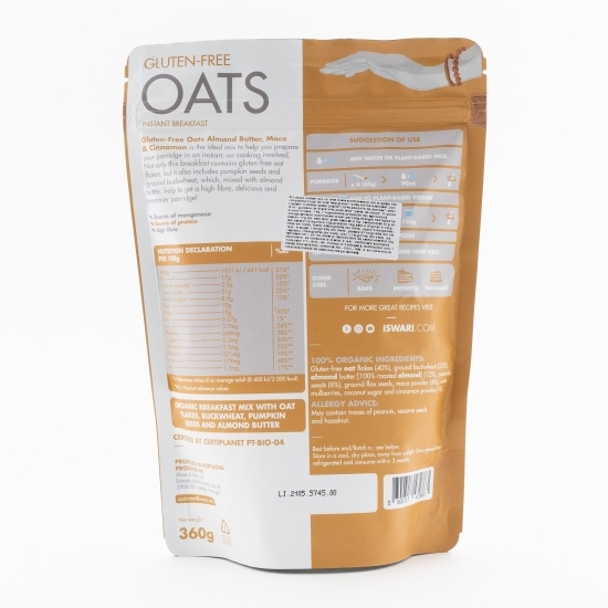 Mic dejun instant eco cu scorțișoară și unt migdale 360g