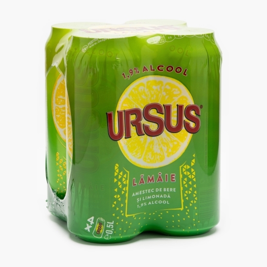Bere blondă cu arome de lămâie doză 4x500ml