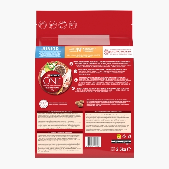 Hrană uscată pentru câini Junior, Medium/Maxi, 2.5kg, pui cu orez