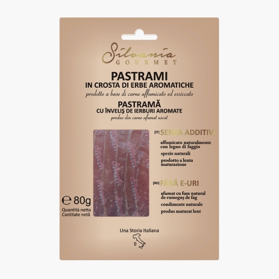 Pastramă de porc cu înveliș de ierburi aromate 80g