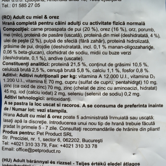 Hrană uscată pentru câini adulți, 15kg, cu miel și orez