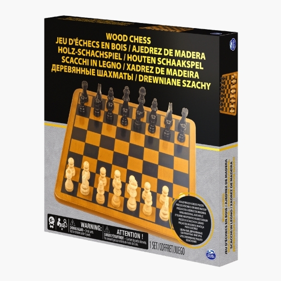 Șah cu tablă și piese din lemn staunton 6+ ani