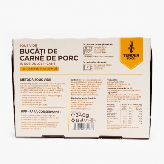 Carne de porc în sos dulce picant 340g