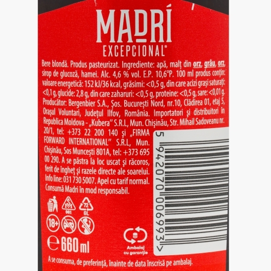 Bere blondă, 4.6%, 660ml