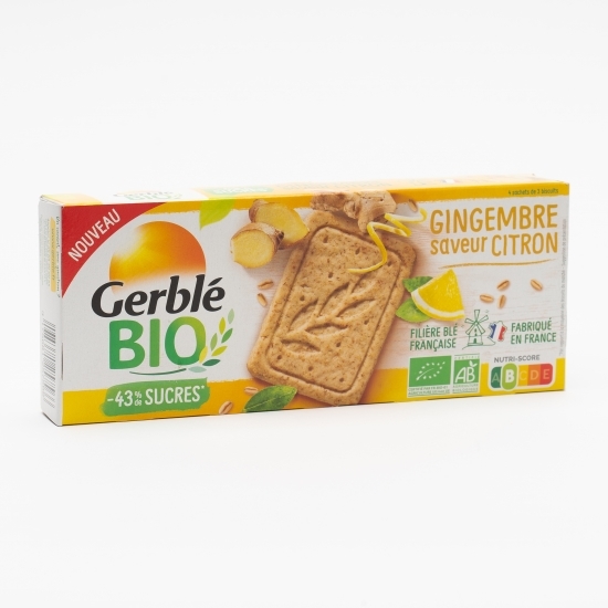 Biscuiți ecologici cu ghimbir și aromă de lămâie 4x33g