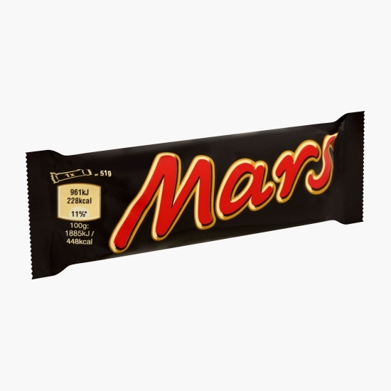 Baton de ciocolată cu lapte, cu miez de caramel și nuga 51g