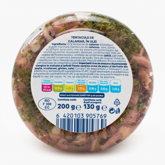Tentacule de calamar în ulei 200g