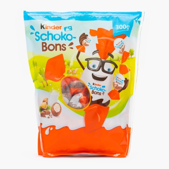Bomboane de ciocolată cu lapte și bucăți de alune Kinder Schokobons 300g