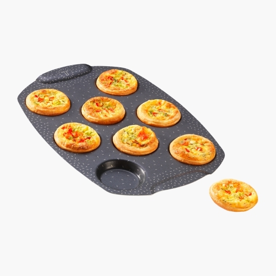 Formă de copt pentru Mini Quiche PerfectBake din aluminiu reciclat, 21x29cm, înveliș antiaderent