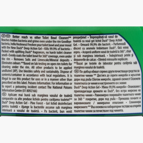 Dezinfectant toaletă Deep action gel pin 0.75l