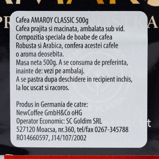 Classic 500g, cafea prăjită măcinată