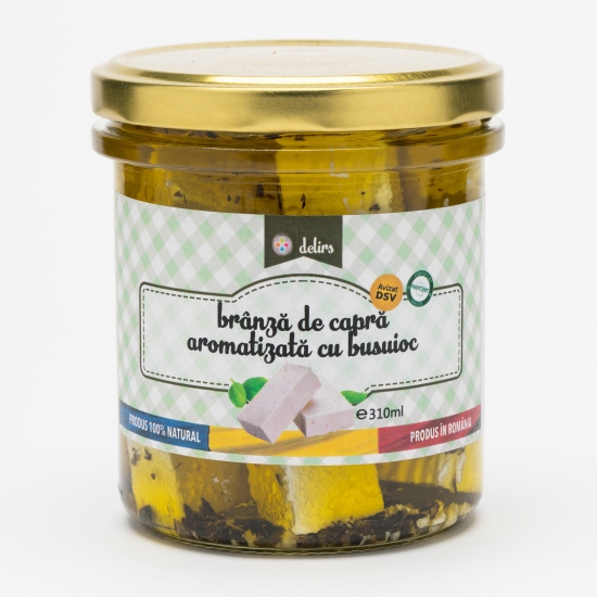 Brânză de capră aromatizată cu busuioc 310ml