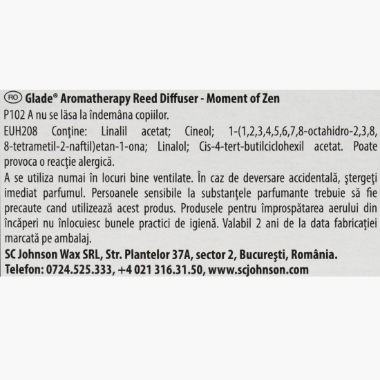 Difuzor de parfum lavandă și lemn de santal Aromatherapy Moment of Zen 80ml