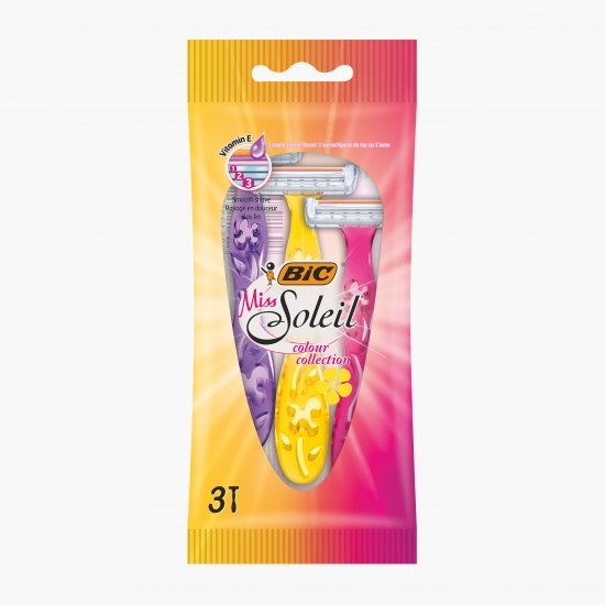 Aparat de ras pentru femei Miss Soleil Colour Collection 3 lame, 3 buc