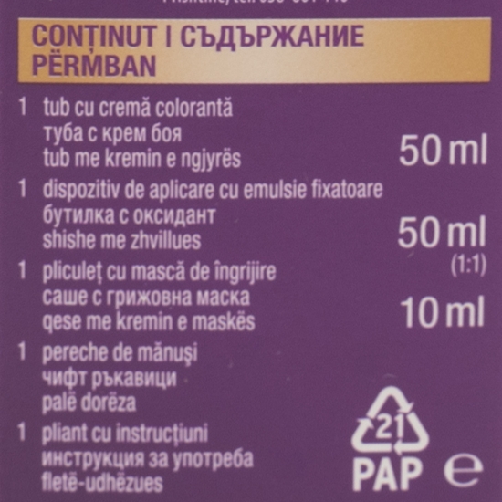 Vopsea de păr permanentă Intensive Color Cream N1 negru 110 ml