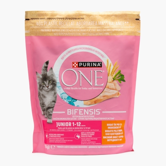 Hrană uscată pentru puii de pisică One Junior, 750g, cu pui și cereale integrale