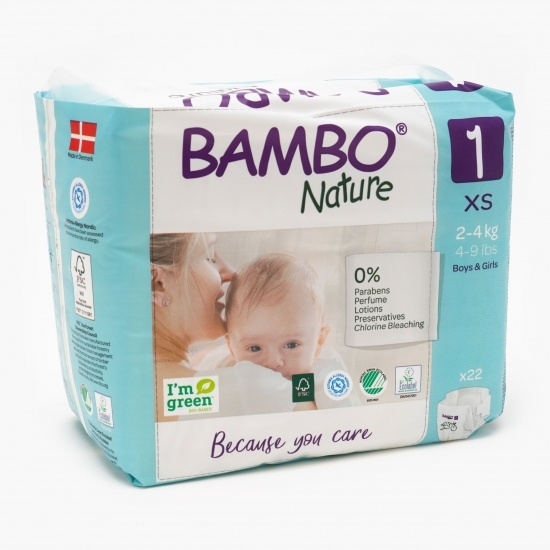 Scutece eco 0% clor mărimea 1, 2-4kg, 22 buc