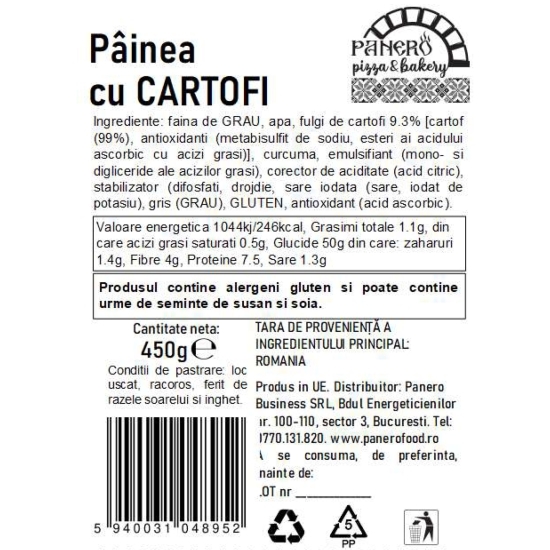 Pâine cu cartofi, 450g