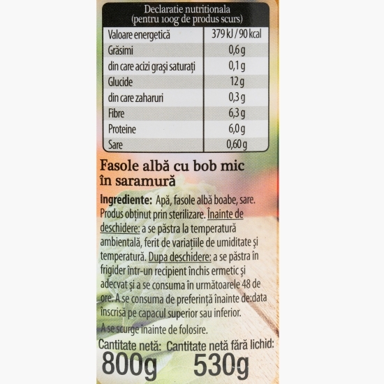 Fasole albă boabe 800g