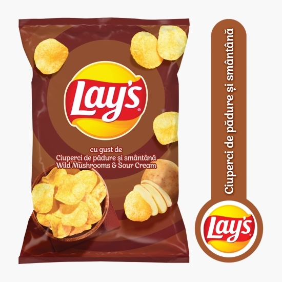 Chipsuri din cartofi cu ciuperci de pădure și smântână 125g