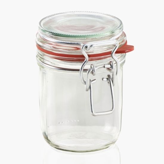 Borcan din sticlă cu capac cu garnitură de cauciuc 370ml