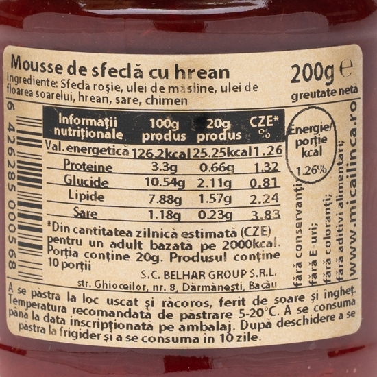 Mousse de sfeclă cu hrean 200g