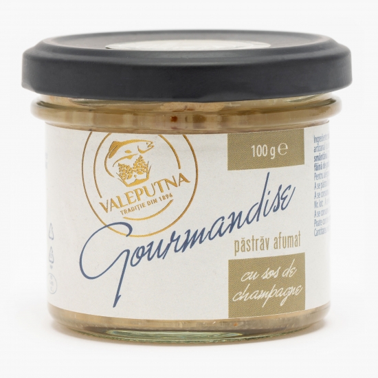 Păstrăv afumat cu sos de champagne Gourmandisse 100g