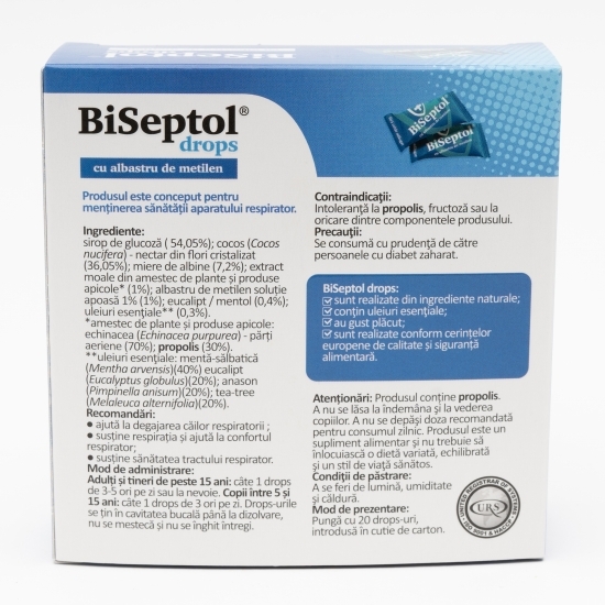 Dropsuri cu propolis și albastru de metilen 20 buc