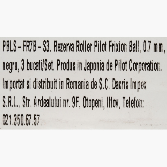 Set 3 rezerve Roller Frixion 0.7mm, negru