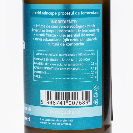 Kombucha băutură probiotică energizantă cu mentă 330ml