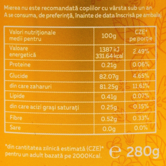 Miere cremă cu cacao 280g