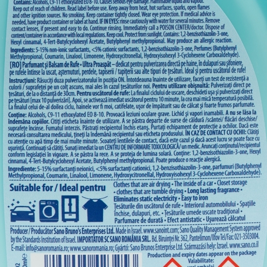 Balsam parfumat de rufe uscate Fresh 0.75l
