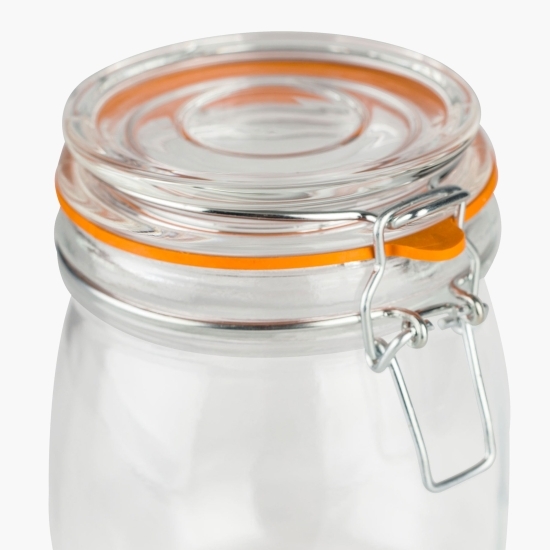 Borcan depozitare din sticlă cu capac 750ml