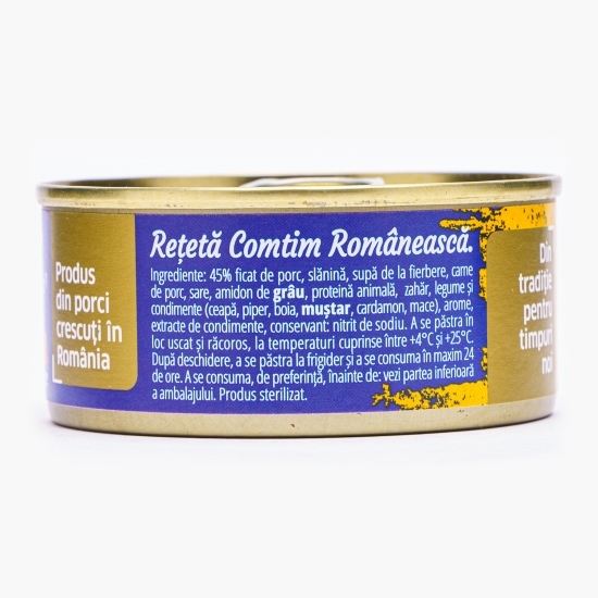 Pate porc românesc cu 45% ficat, 120g