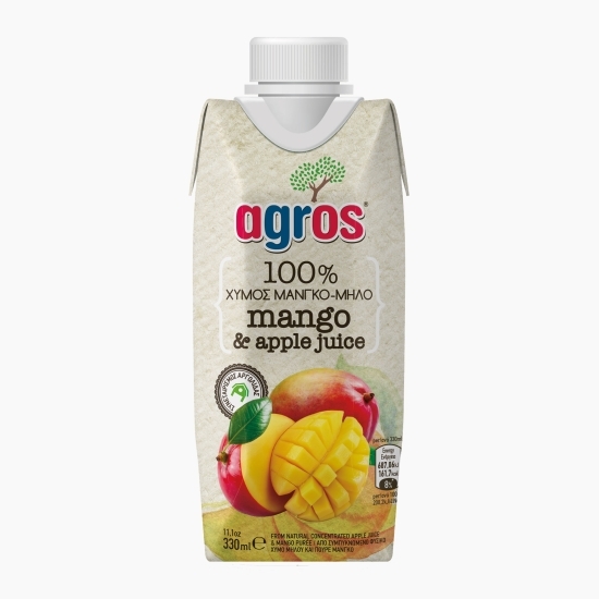 Suc mango și mere 100%, 0.33l