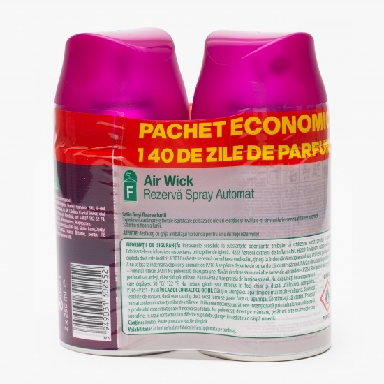 Rezervă spray automat „satin fin și floarea lunii” 2x250ml