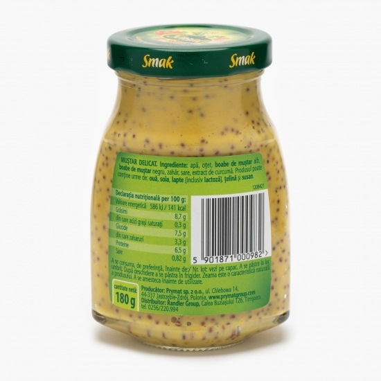 Muștar delicat cu boabe întregi 180g