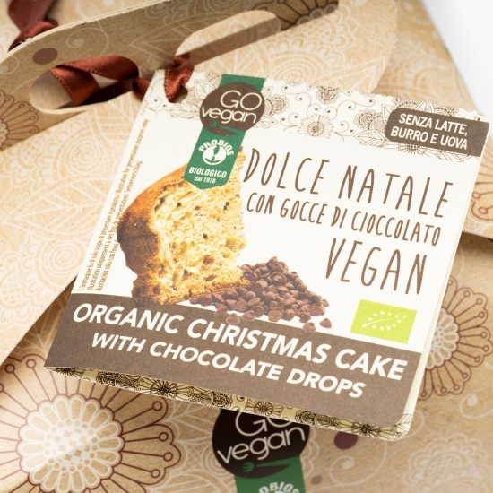Cozonac vegan ecologic de Crăciun cu bucăți de ciocolată neagră 500g