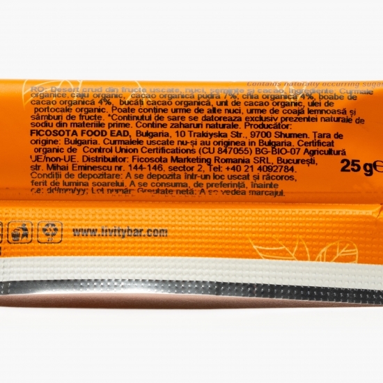 Desert eco din fructe uscate, nuci, semințe chia și cacao 25g