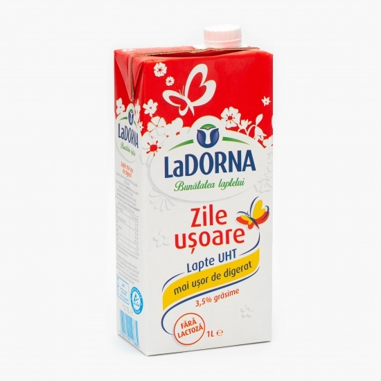 Lapte UHT fără lactoză, 3.5% grăsime, „Zile ușoare” 1l