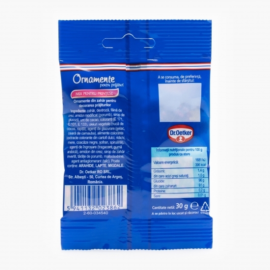 Ornamente pentru prăjituri Mix pentru prințese 30g