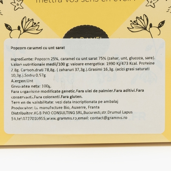 Popcorn caramel cu unt sărat 100g