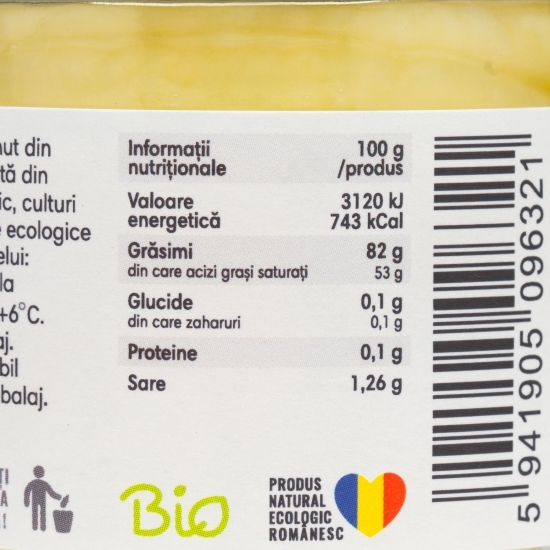 Unt cu sare, 82% grăsime, eco 150g