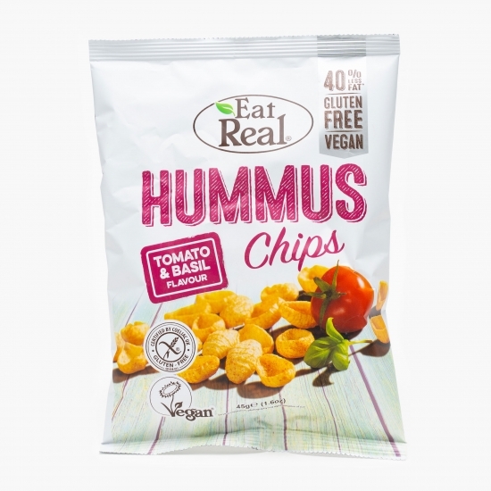 Chipsuri de hummus cu roșii și busuioc fără gluten 45g