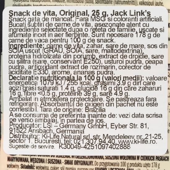 Chipsuri de vită Original, Beef Jerky 25g