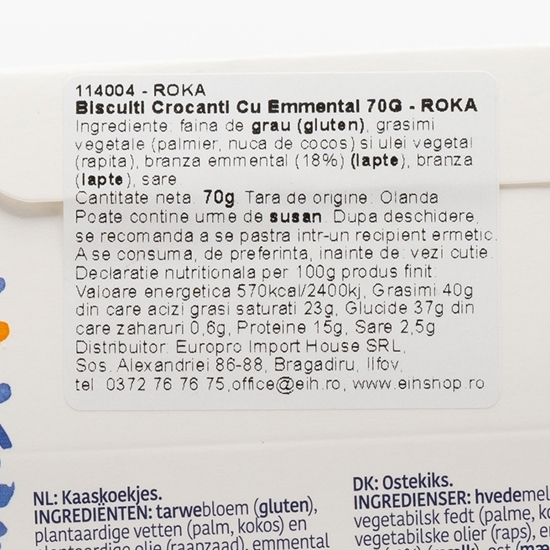 Biscuiți crocanți cu emmental 70g 